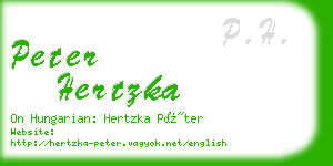 peter hertzka business card